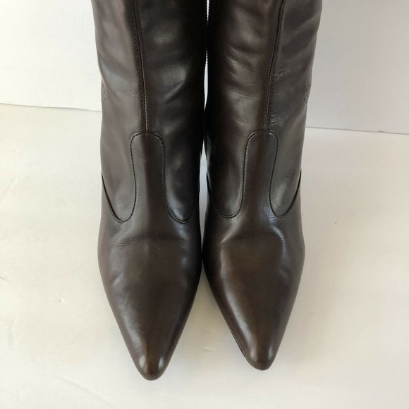 HUGO BOSS Tall Brown Soft Leather High Heel Pointe - Picture 4 of 7